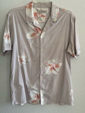 AllSaints Floral Short-Sleeve Button-Down Shirt